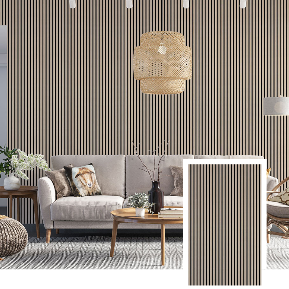 Wavenord™ Signature Acoustic Slat Panel — Natural Oak (2,7 x 1,10 m)